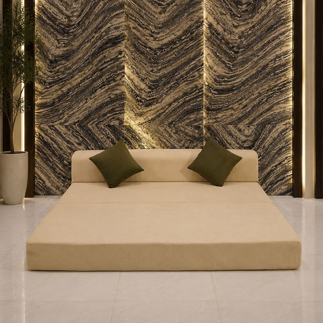 Super Asia Sofa Cum Bed - Golden